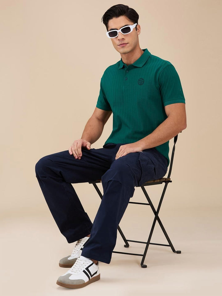 Being Human Men Self Design Polo Collar Cotton T-shirt