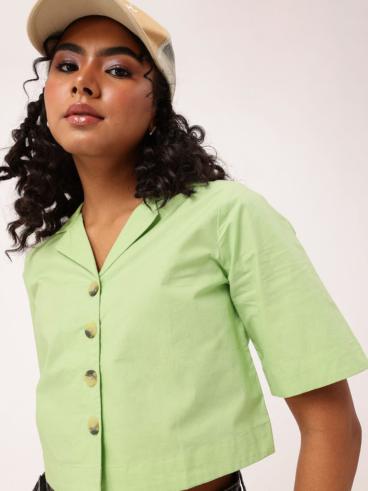 DressBerry Classic Chic Boxy Crop Shirt