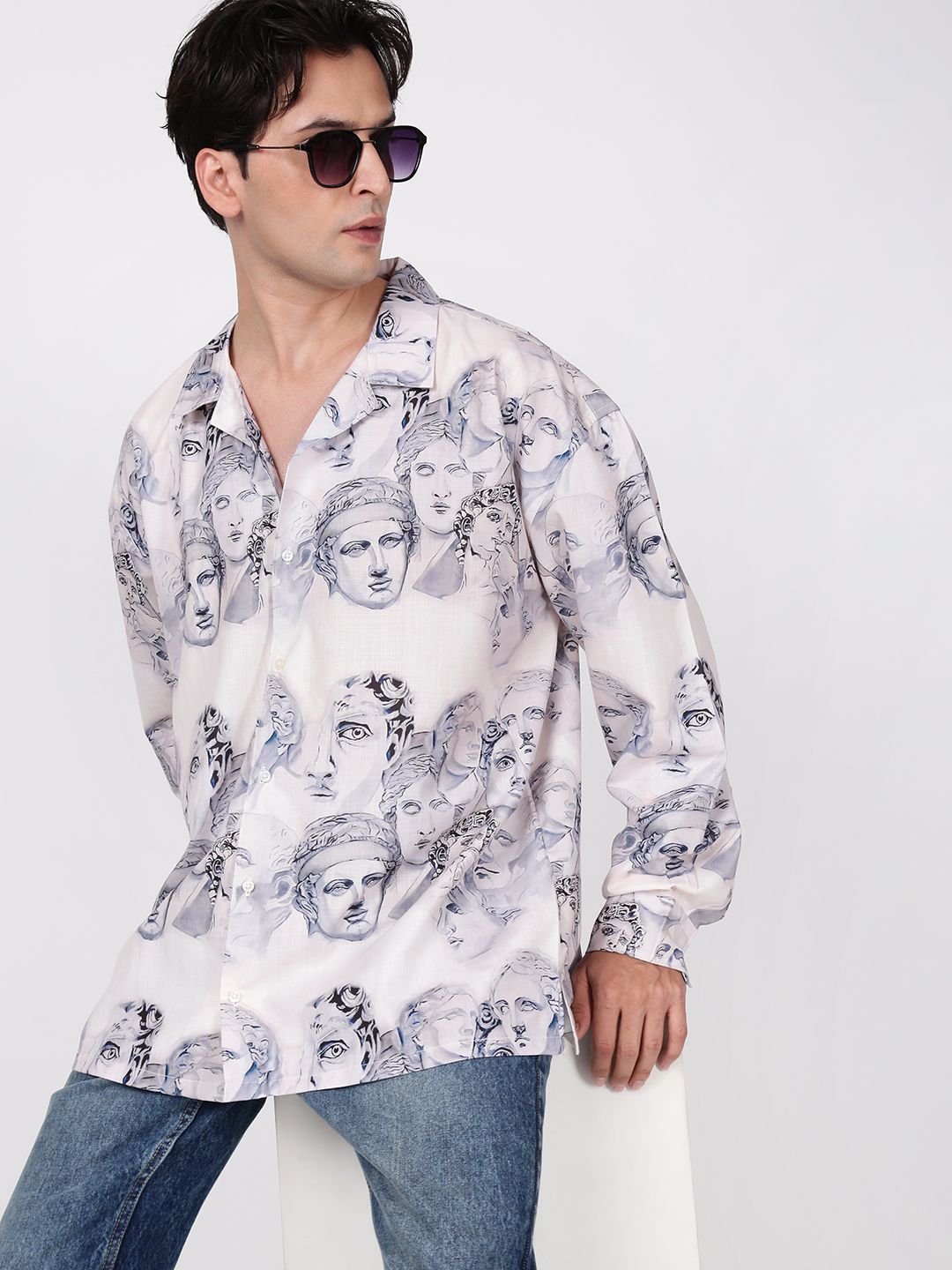 Bene Kleed Printed Oversize Casual Shirt