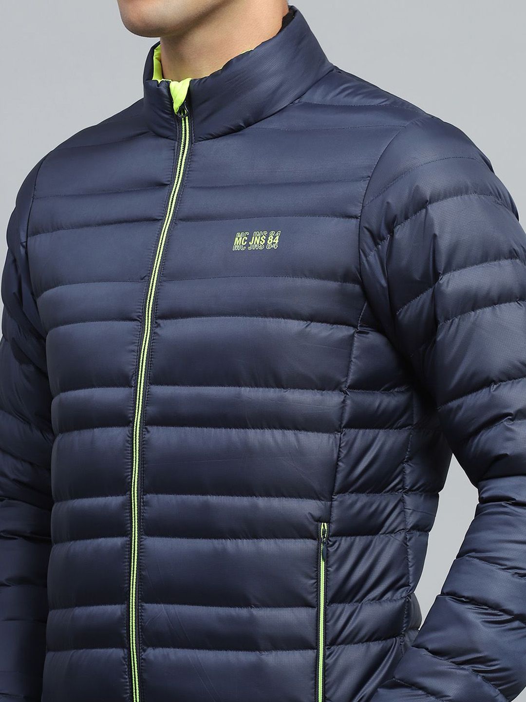 Monte Carlo Men Mock Collar Solid Casual Puffer Jacket