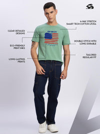 ADRO Men Sea Green Tshirts