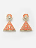 Anouk Gold Plated Cubic Zirconia Studded Contemporary Drop Earrings