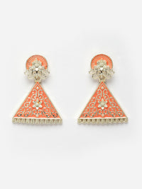 Anouk Gold Plated Cubic Zirconia Studded Contemporary Drop Earrings