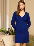 Berrylush Women V-Neck Longline Cardigan