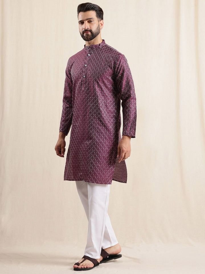 Anouk Men Geometric Embroidered Kurta with Pyjamas