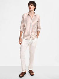 Campus Sutra Men Comfort Spread Collar Striped Cotton Casual Shirt