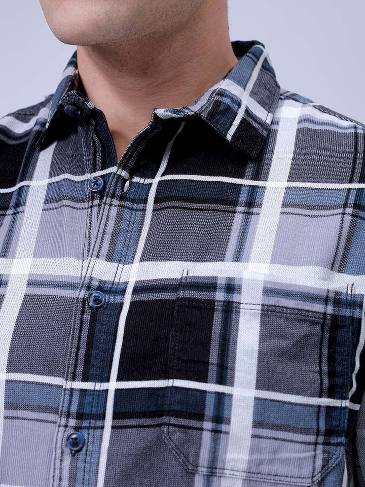 The Indian Garage Co Pure Cotton Spread Collar Tartan Checked Casual Shirt