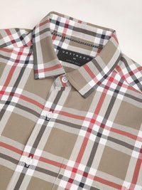 VASTRADO Men Classic Slim Fit Opaque Checked Casual Shirt