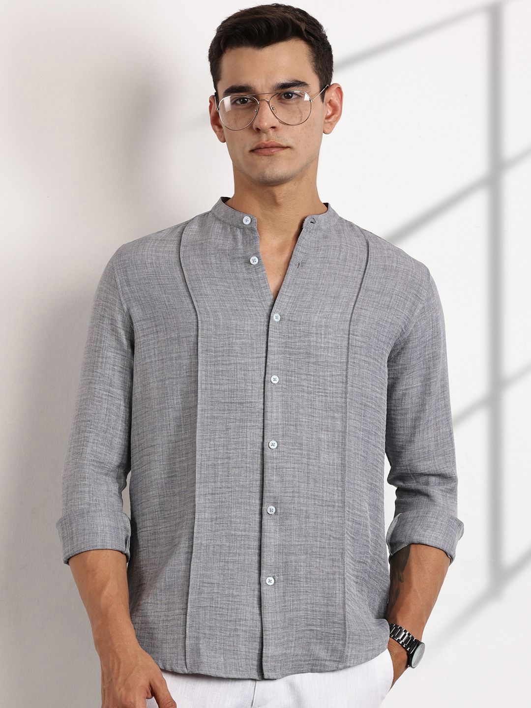 Thomas Scott Men Premium Slim Fit Opaque Casual Shirt