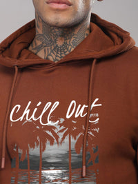 ADRO Lelaki Cotton Graphics Printed Hooded Sweatshirt