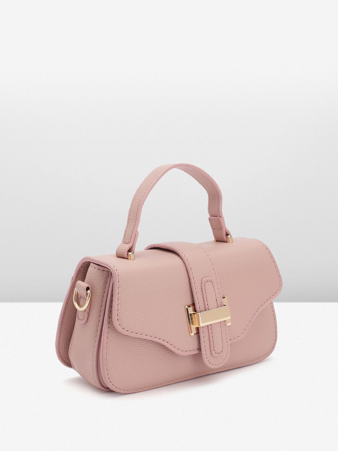 DressBerry Textured Structured Satchel Bag