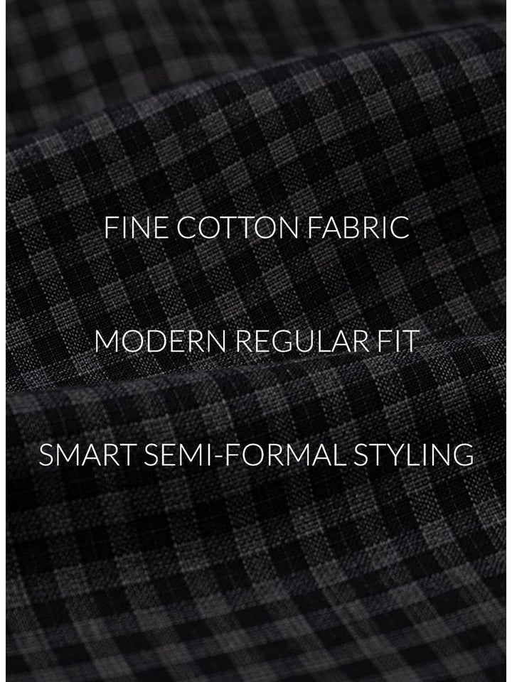 ADRO Men Standard Micro Checks Checked Semiformal Shirt