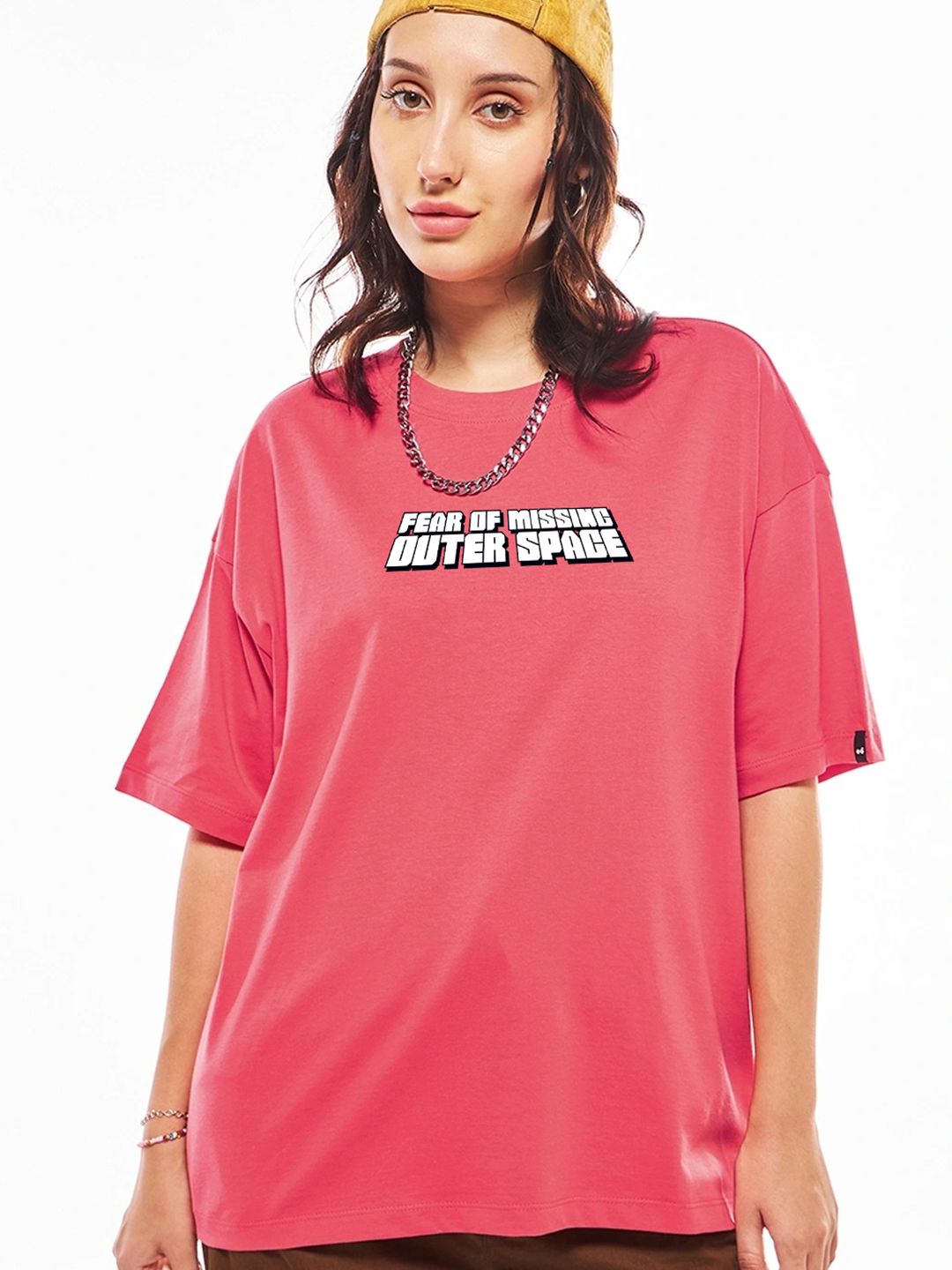 Bewakoof Official Disney Merchandise Lilo & Stitch Printed Pure Cotton Oversized T-Shirt