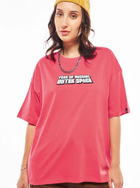 Bewakoof Official Disney Merchandise Lilo & Stitch Printed Pure Cotton Oversized T-Shirt