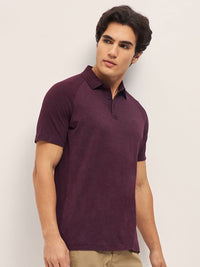 THE BEAR HOUSE Men Solid Polo Collar Cotton Slim Fit T-shirt