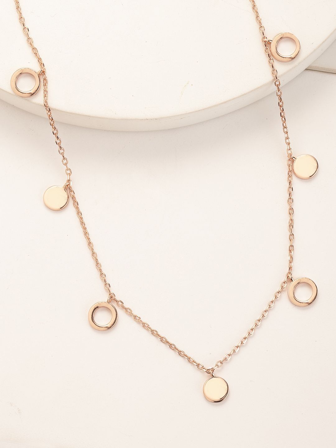 PANASH 925 Sterling Silver Rose Gold-Plated Classic Necklace