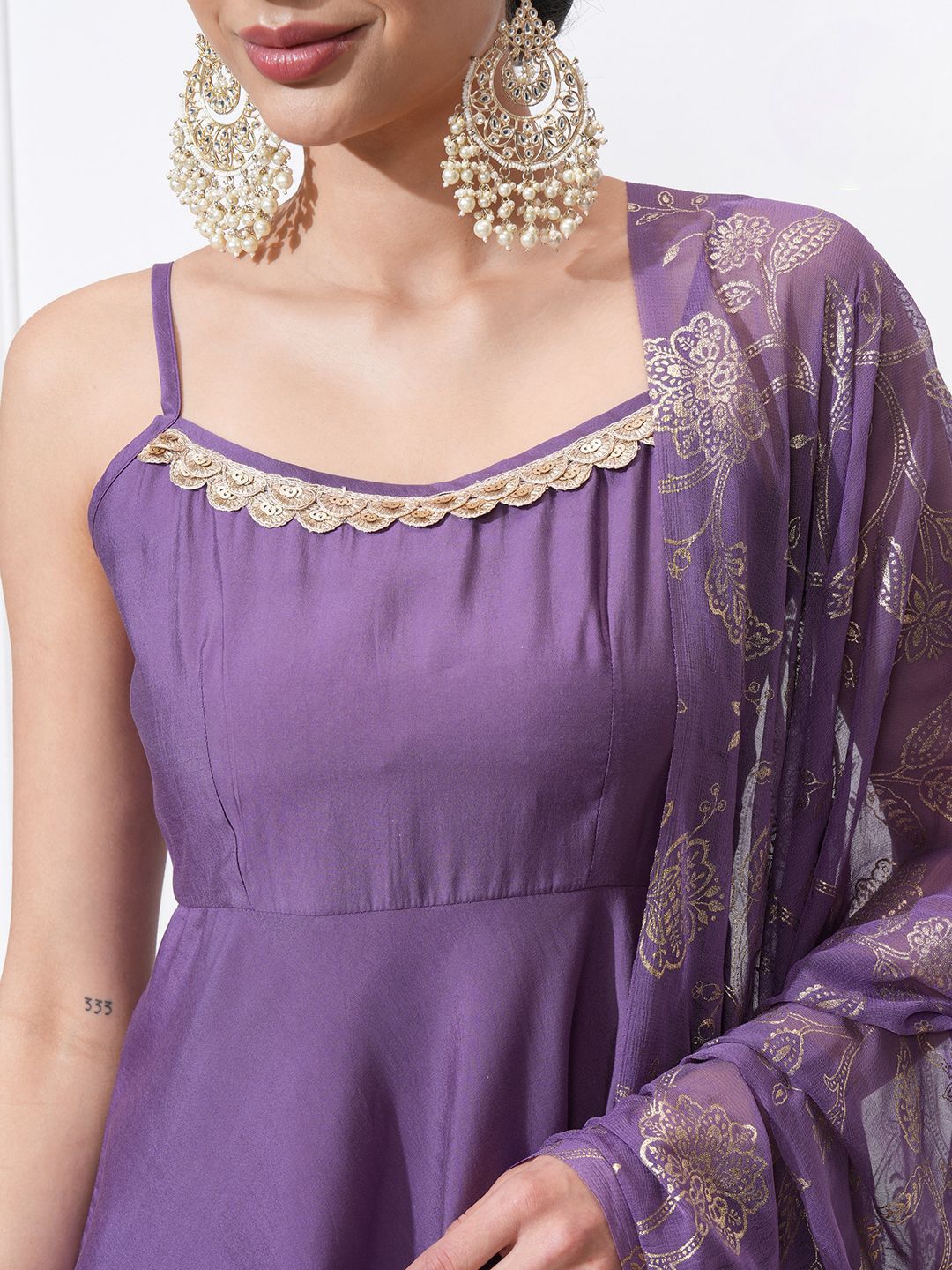 Vishudh Women Ethnic Motifs Regular Kurta with Trousers & With Dupatta