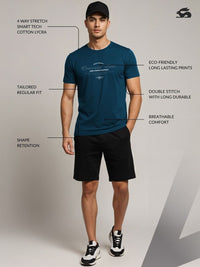 ADRO Typography Printed Short Sleeves Cotton Regular Fit T-shirt