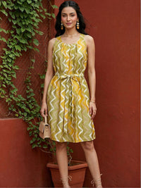 Mamicha Print Crepe A-Line Dress