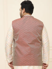 SOJANYA PLUS Men Printed Nehru Plus Size Jacket