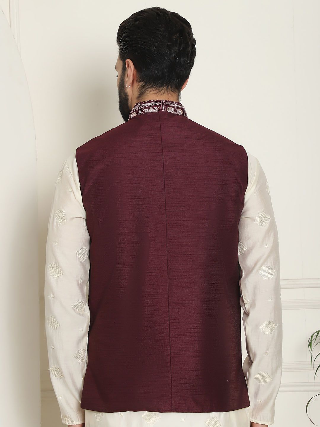 SOJANYA LUXE Jaket Nehru Kolar Mandarin Sulam Lelaki
