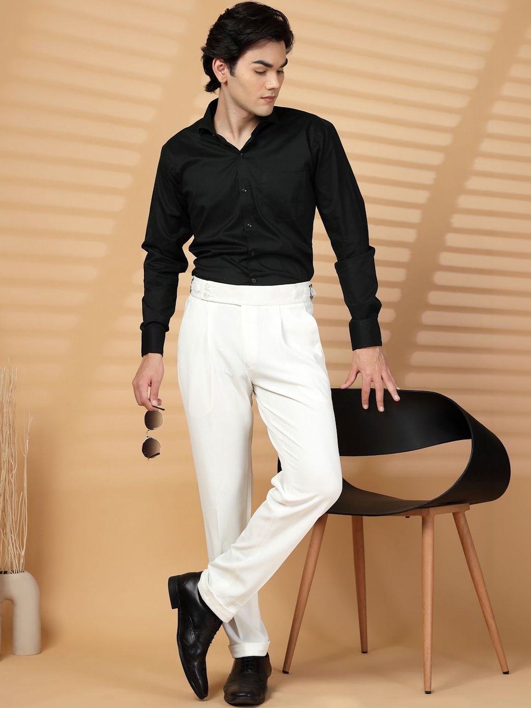 Moda Rapido Men Slim Fit Easy Wash Pleated Trousers
