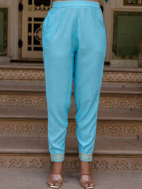 KALINI Floral Yoke Design Kurta With Trousers & Dupatta