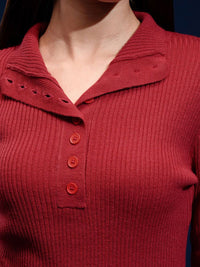 Basics By Tokyo Talkies Women Ribbed Pullover
