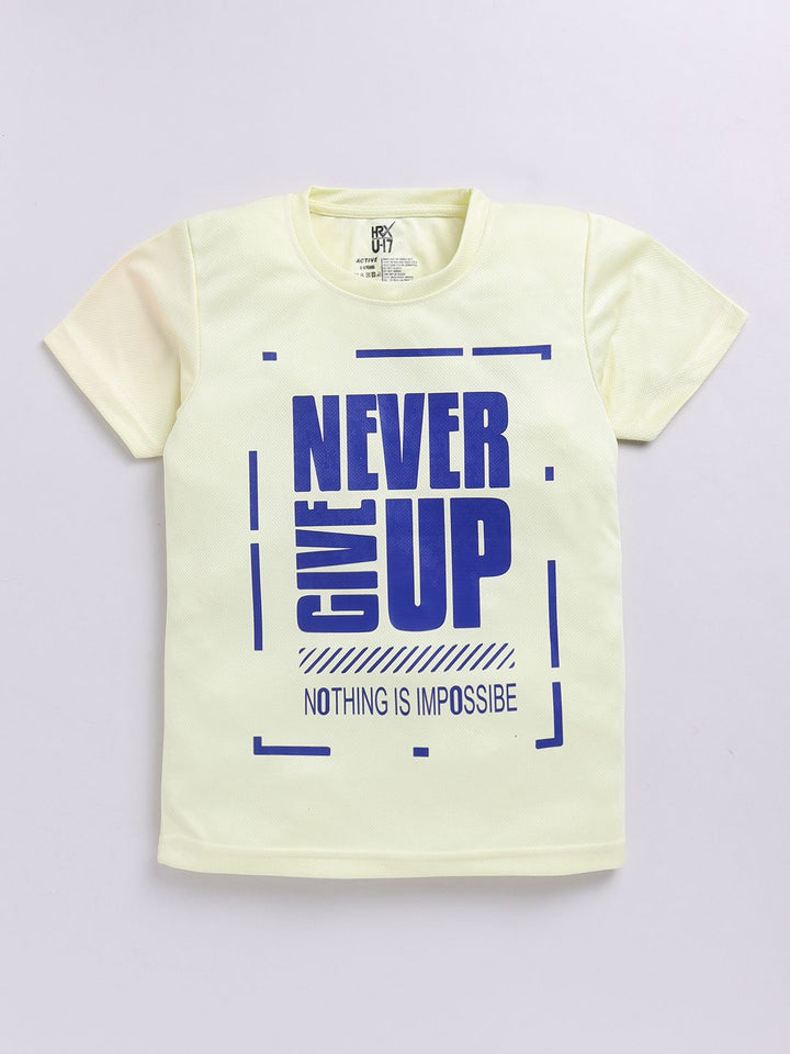 HRX by Hrithik Roshan Boys Typography Printed Rapid-Dry T-shirt