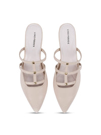 Lino Perros Solid Kitten Heel Open Back Mules