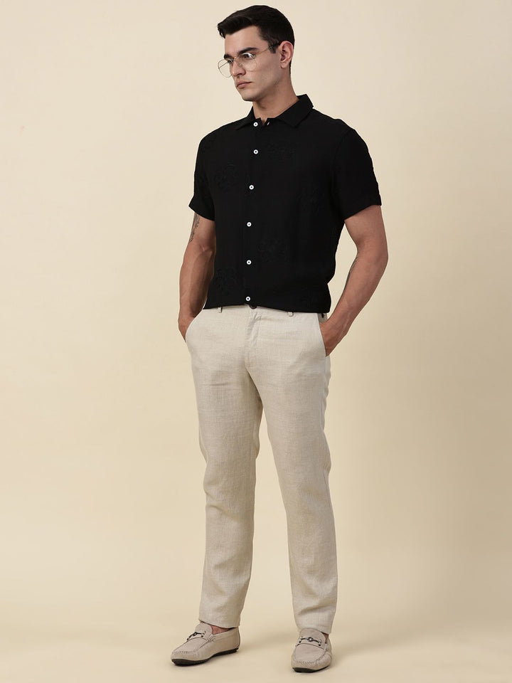 Thomas Scott Men Embroidered Regular Fit Casual Shirt