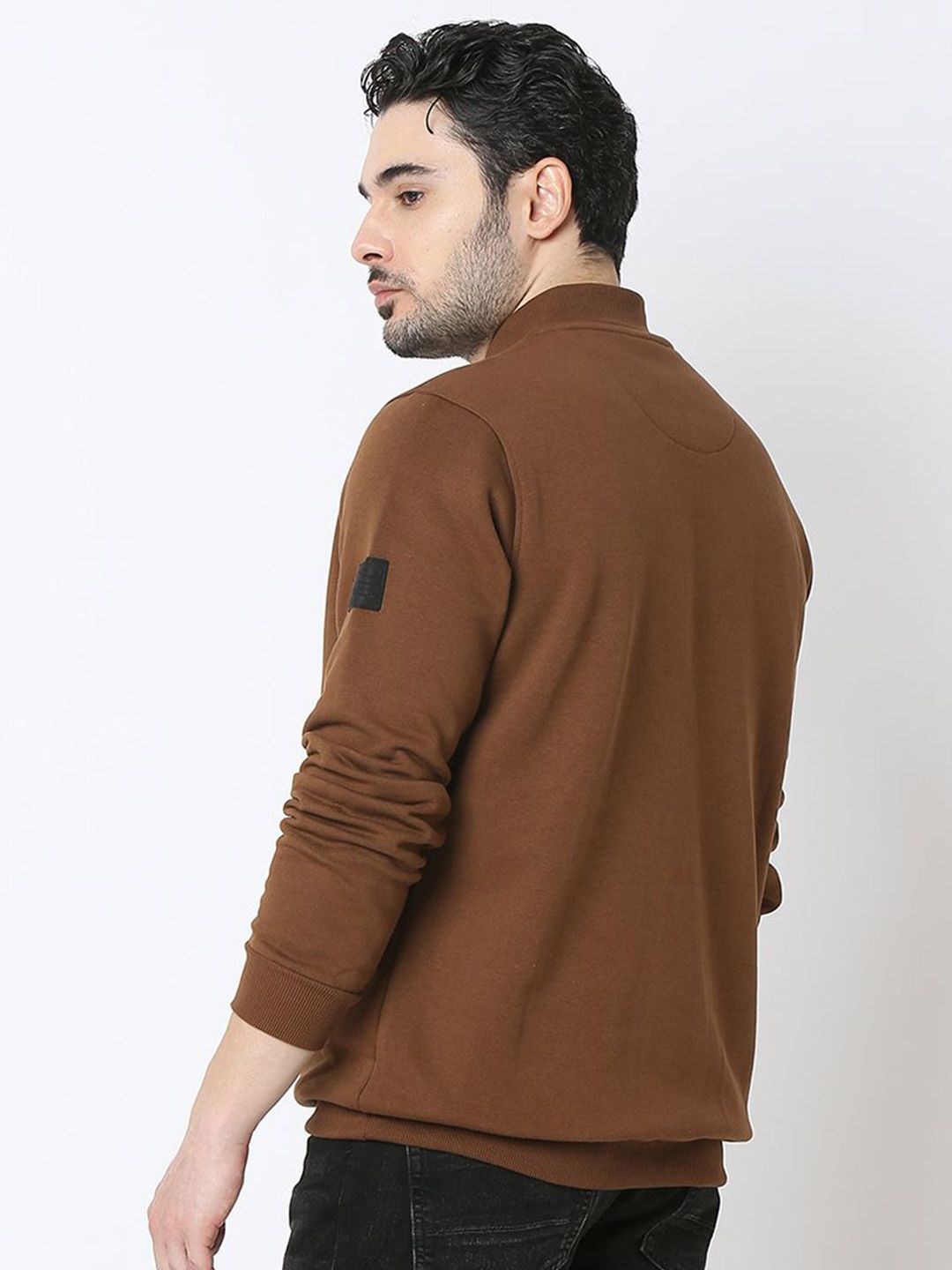 SPYKAR Men Mock Collar Cotton Sweatshirt