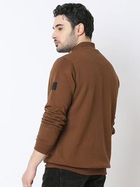 SPYKAR Men Mock Collar Cotton Sweatshirt