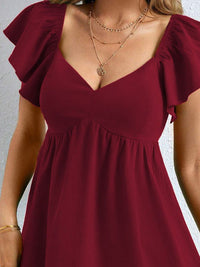 DressBerry Women Flutter Sleeve Empire Mini Dress