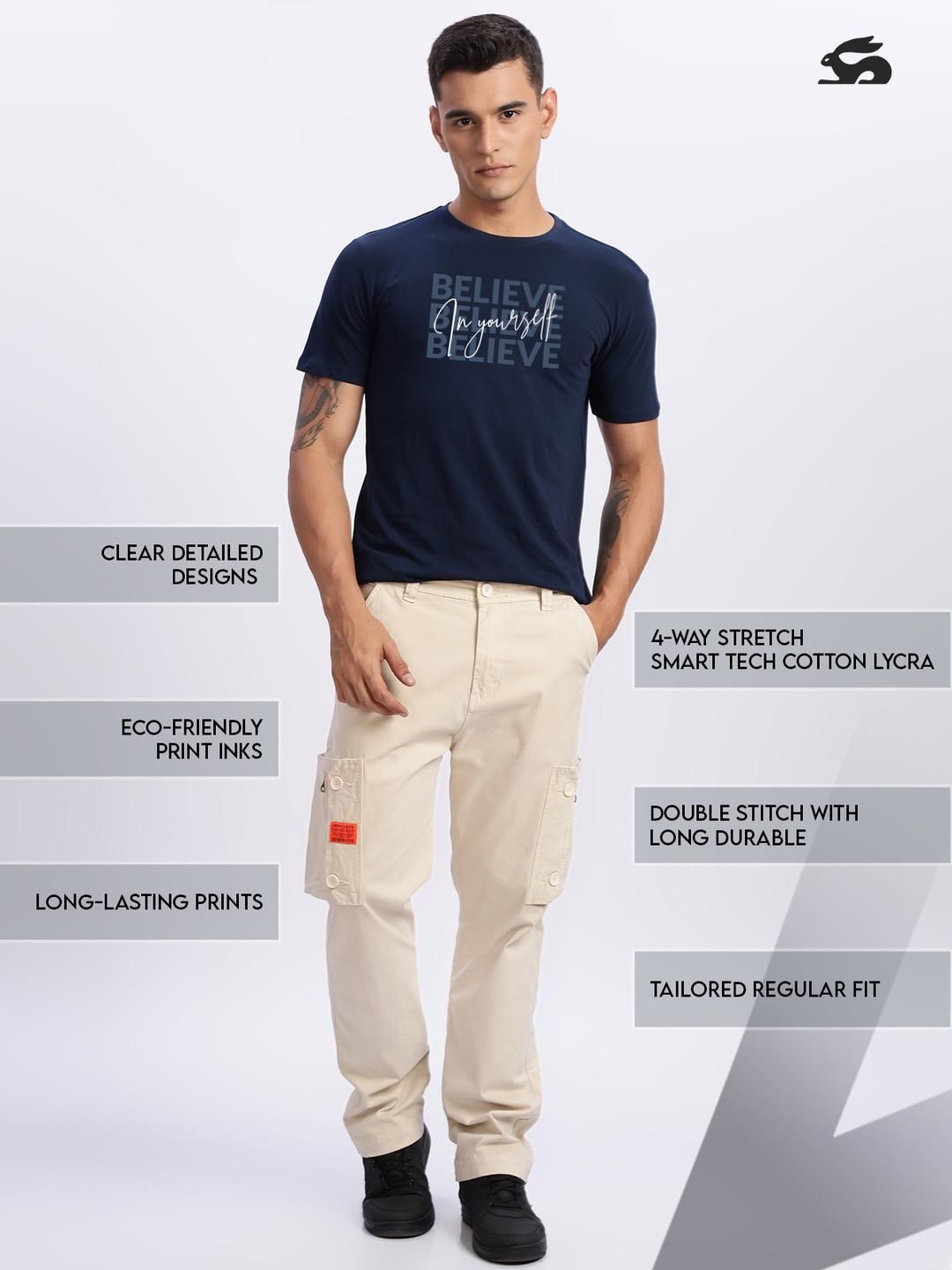ADRO Men Navy Blue Tshirts