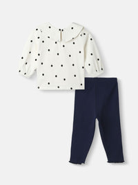 Nautinati Girls Cotton Disney Polka Dot Set Of Top & Bottoms