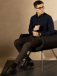 DENNISON Men Smart Tapered Fit Easy Wash Trousers