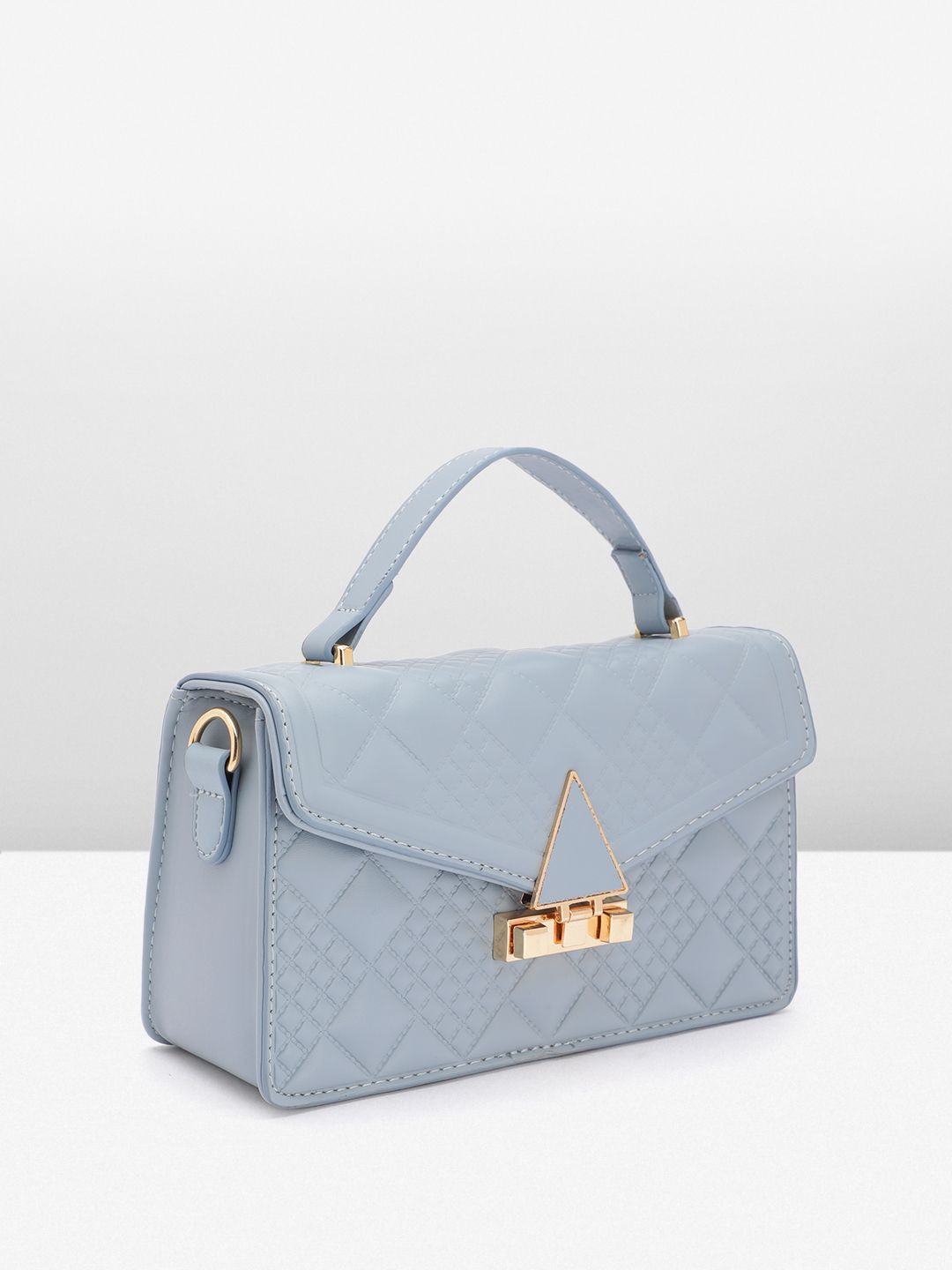 DressBerry Brand Logo Embossed Quilted Satchel