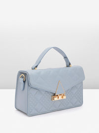 DressBerry Brand Logo Embossed Quilted Satchel