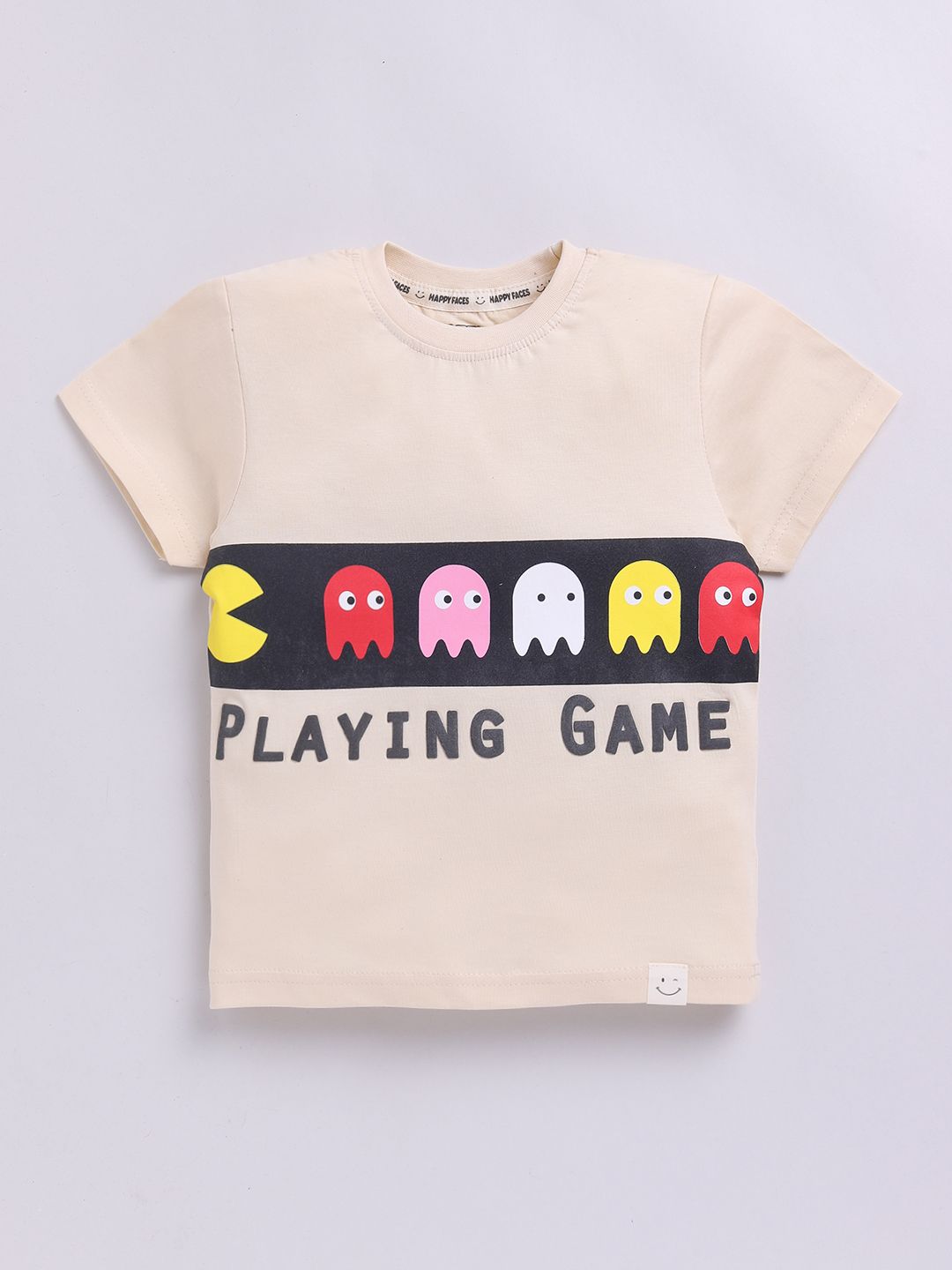 Happy Faces Boys Graphic Printed Pure Cotton T-shirt