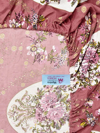 Myntra Elegant Homes Rust & Pink Floral 300 TC Cadar Katil King dengan 2 Sarung Bantal