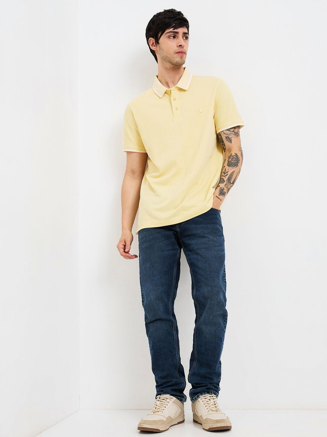 SPYKAR Men Solid Polo Collar Cotton T-shirt