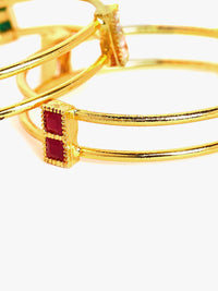 Set Anouk 2 Gelang Bertampal Batu Bersalut Emas
