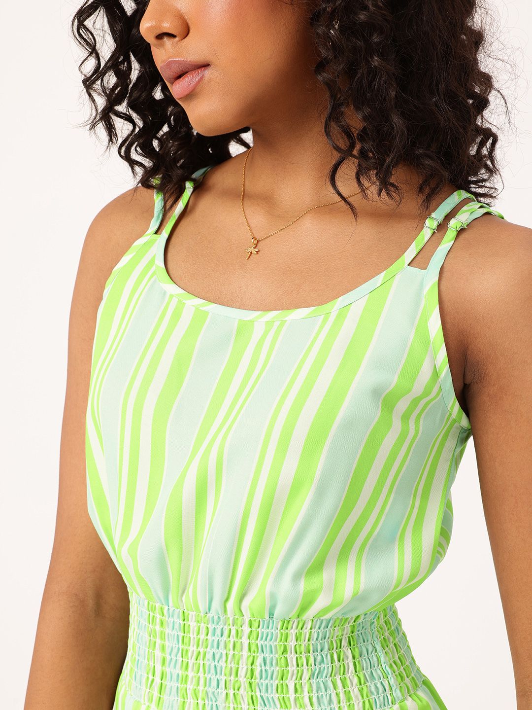 DressBerry Striped Smocked Playsuit