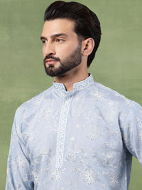 SOJANYA Men Floral Embroidered Thread Work Kurta