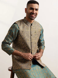 Jaket Nehru Brocade Rekaan Tenunan Anouk