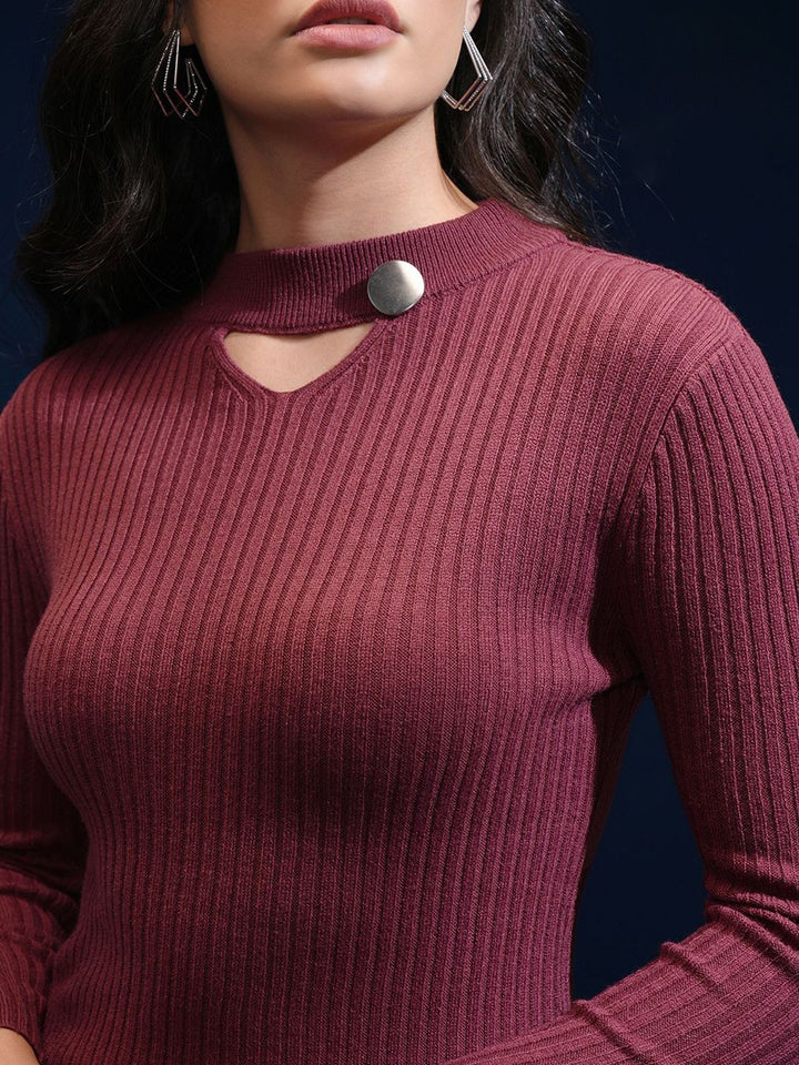 Tokyo Talkies Women Round Neck Pullover Sweater