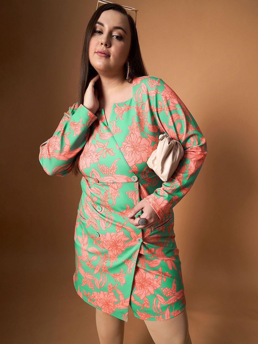 SASSAFRAS Curve Floral Print Dress