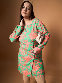SASSAFRAS Curve Floral Print Dress