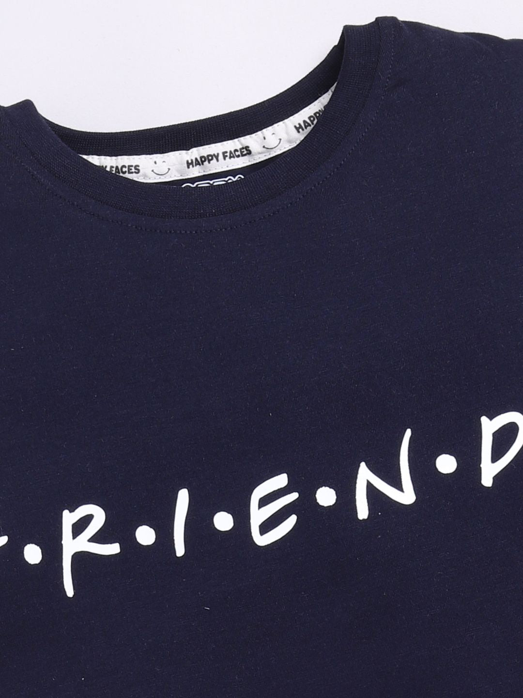 Happy Faces Kids Girls Typography Printed Pure Cotton Longline T-Shirt